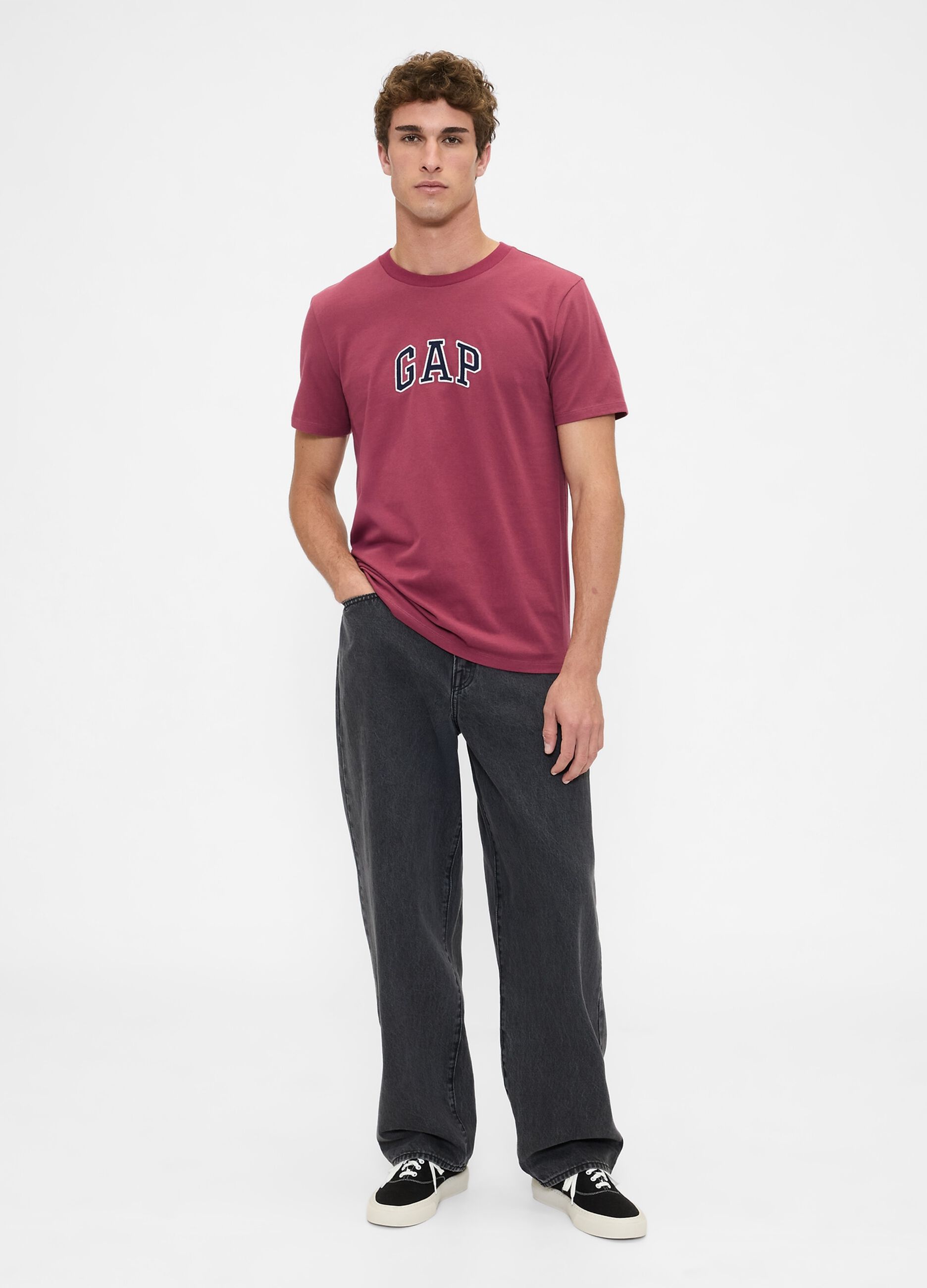 T-shirt rosa in cotone con logo_2