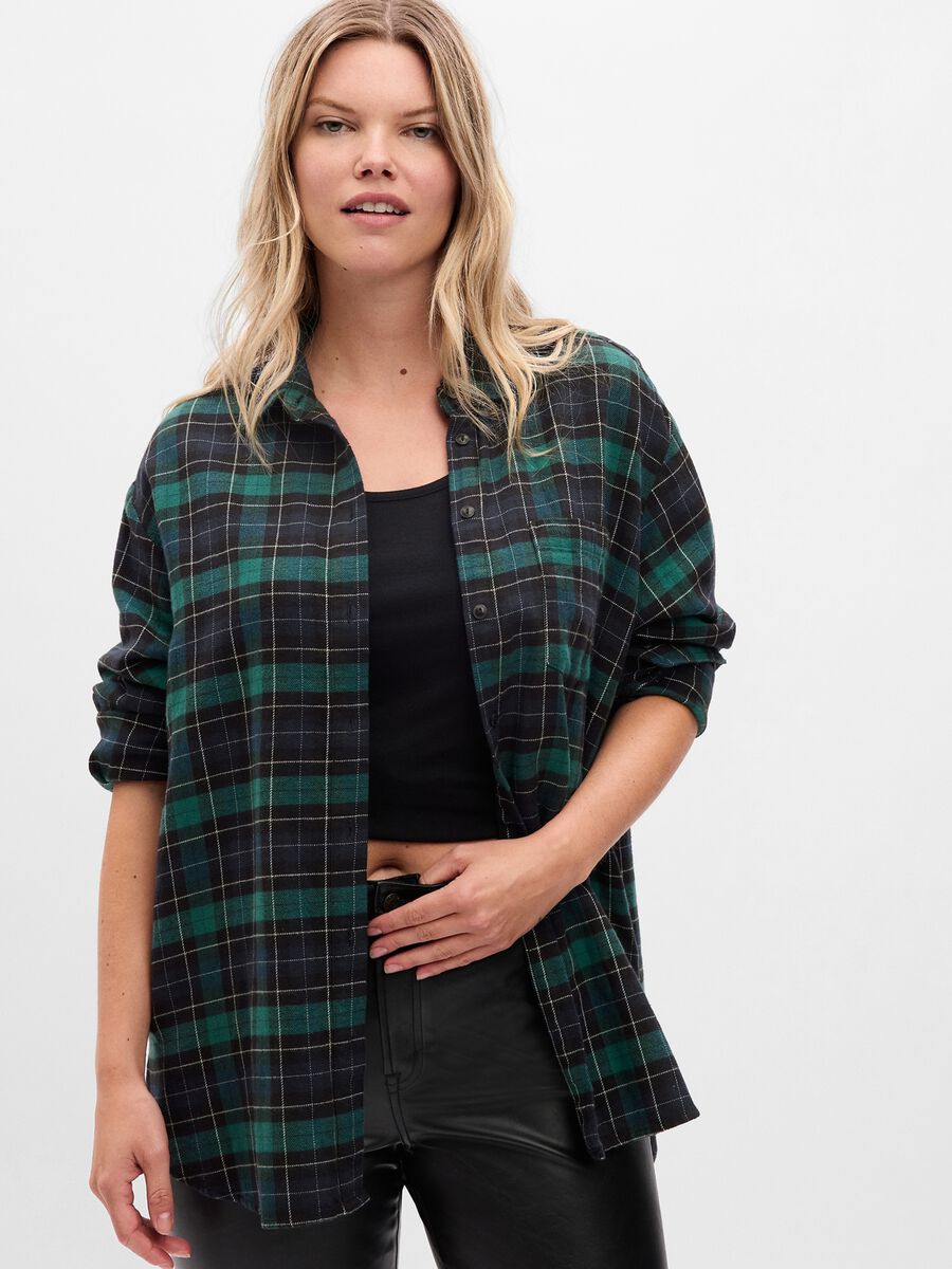 Oversized shirt in flannel with check pattern Man_3