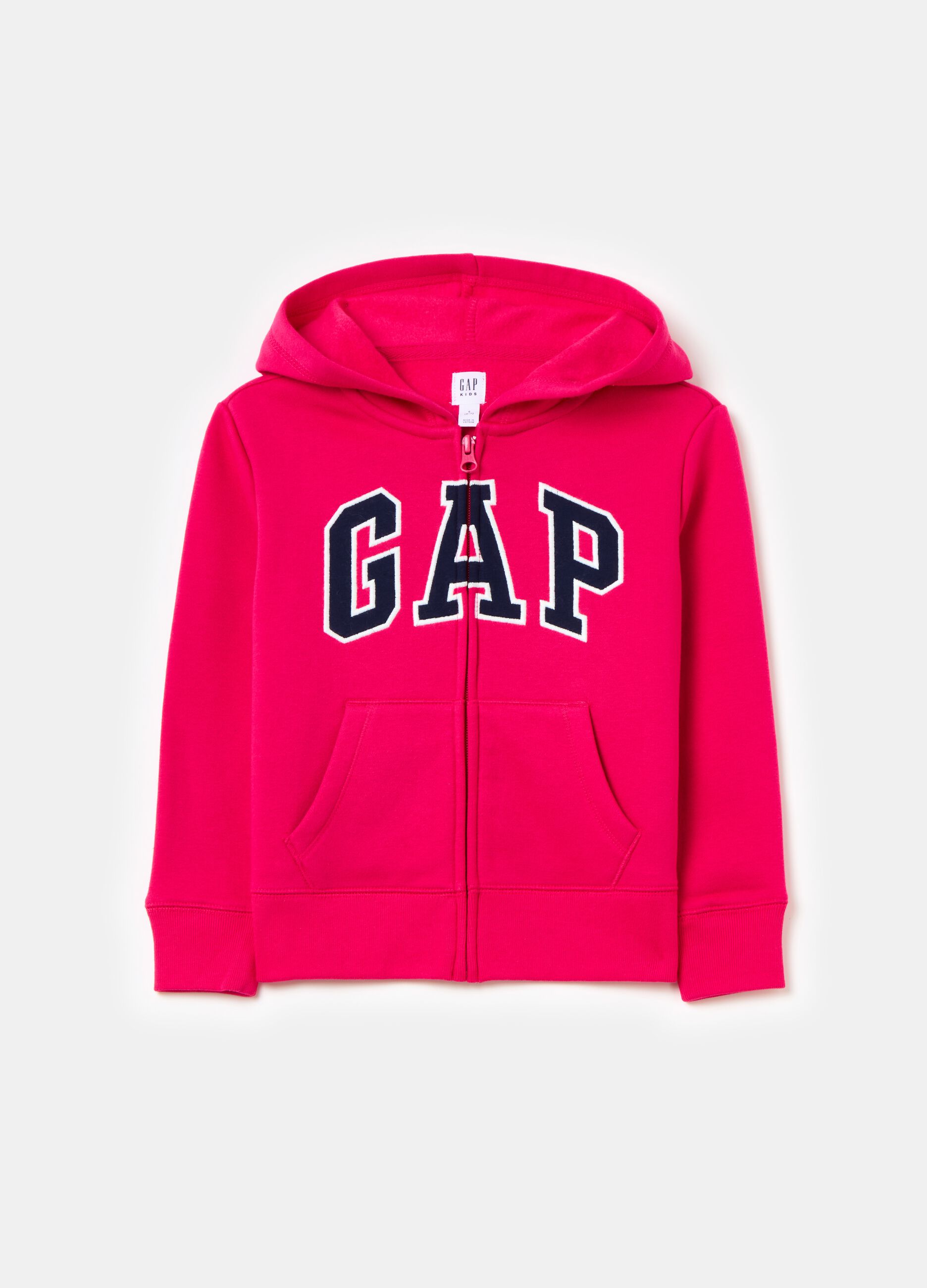 Full-zip sweatshirt with hood and logo embroidery