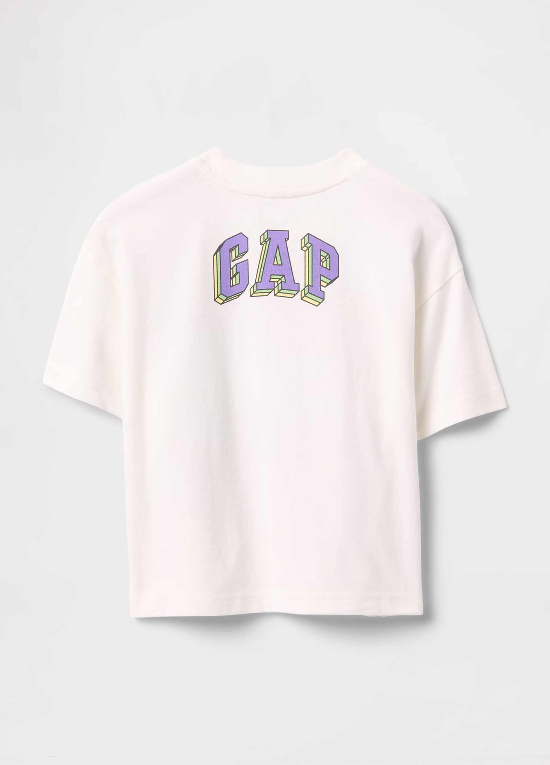T-shirt bianca in cotone con stampa supereroi_1