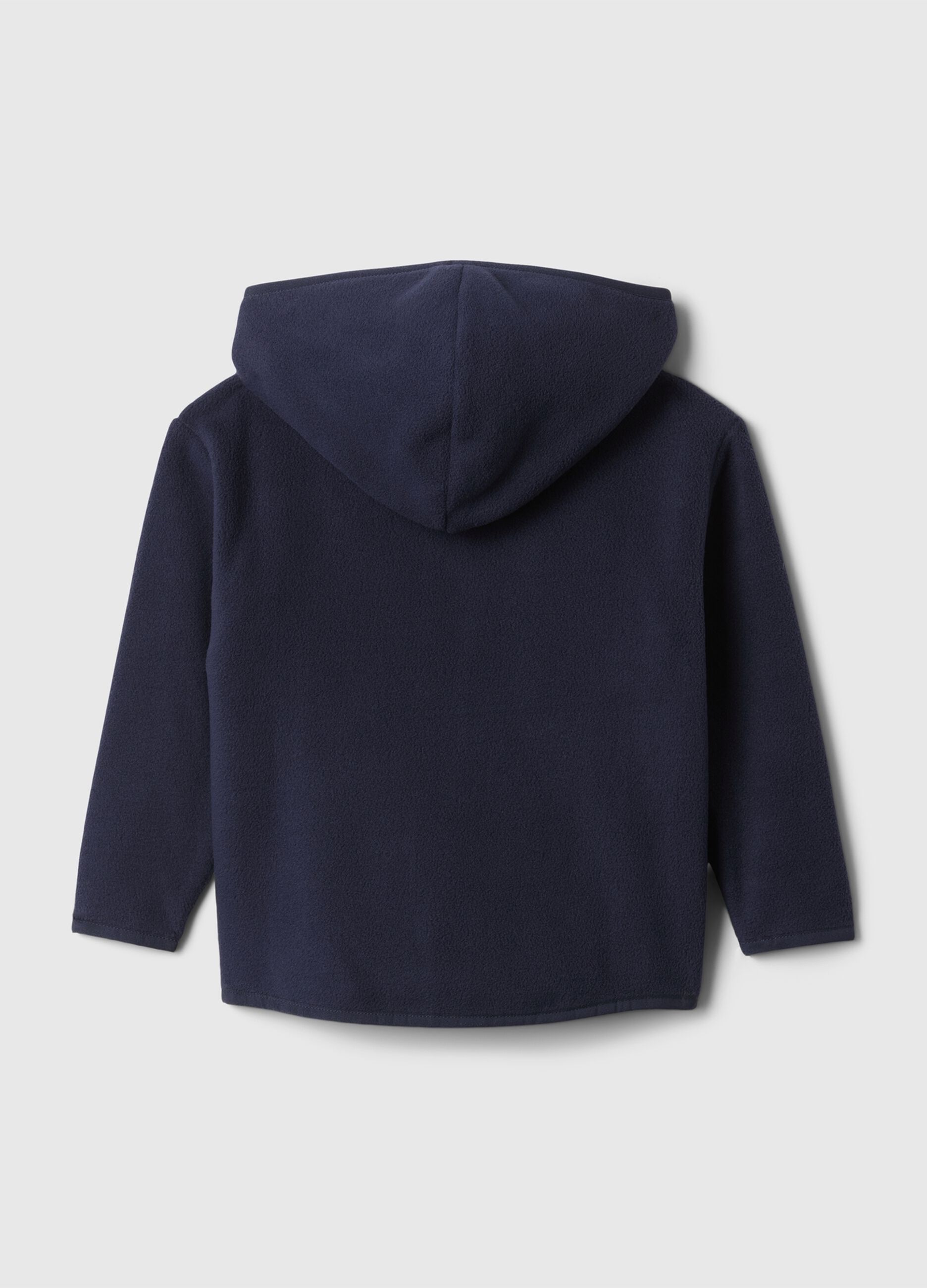 Full-zip fleece hoodie and embroidered logo_1