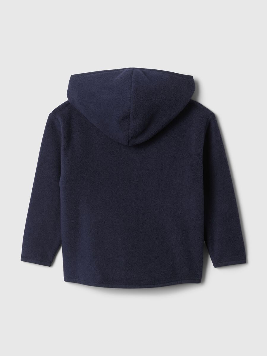 Full-zip in pile con cappuccio e ricamo logo Bimbo_1