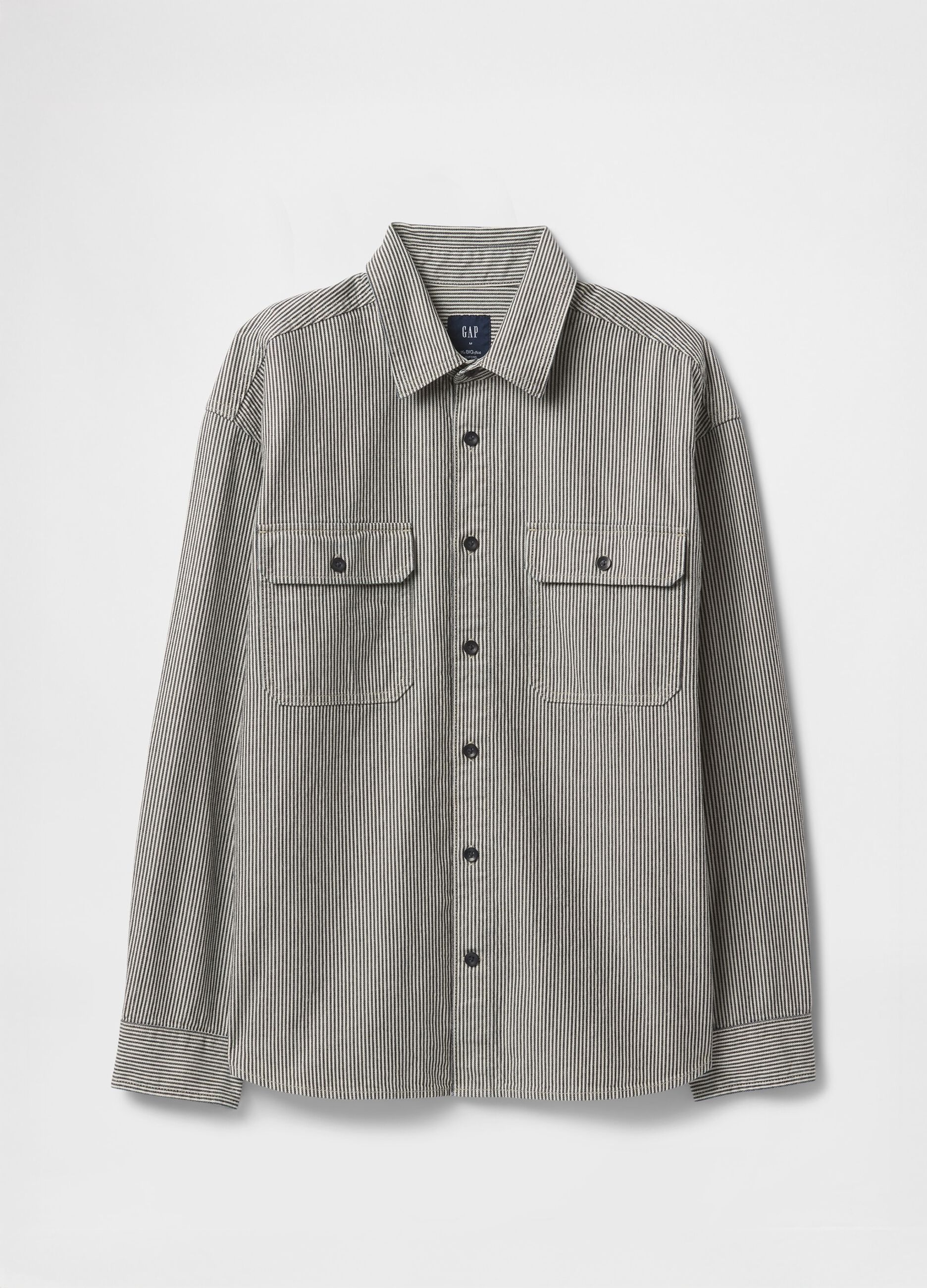 Camicia a righe nere e grigie_4