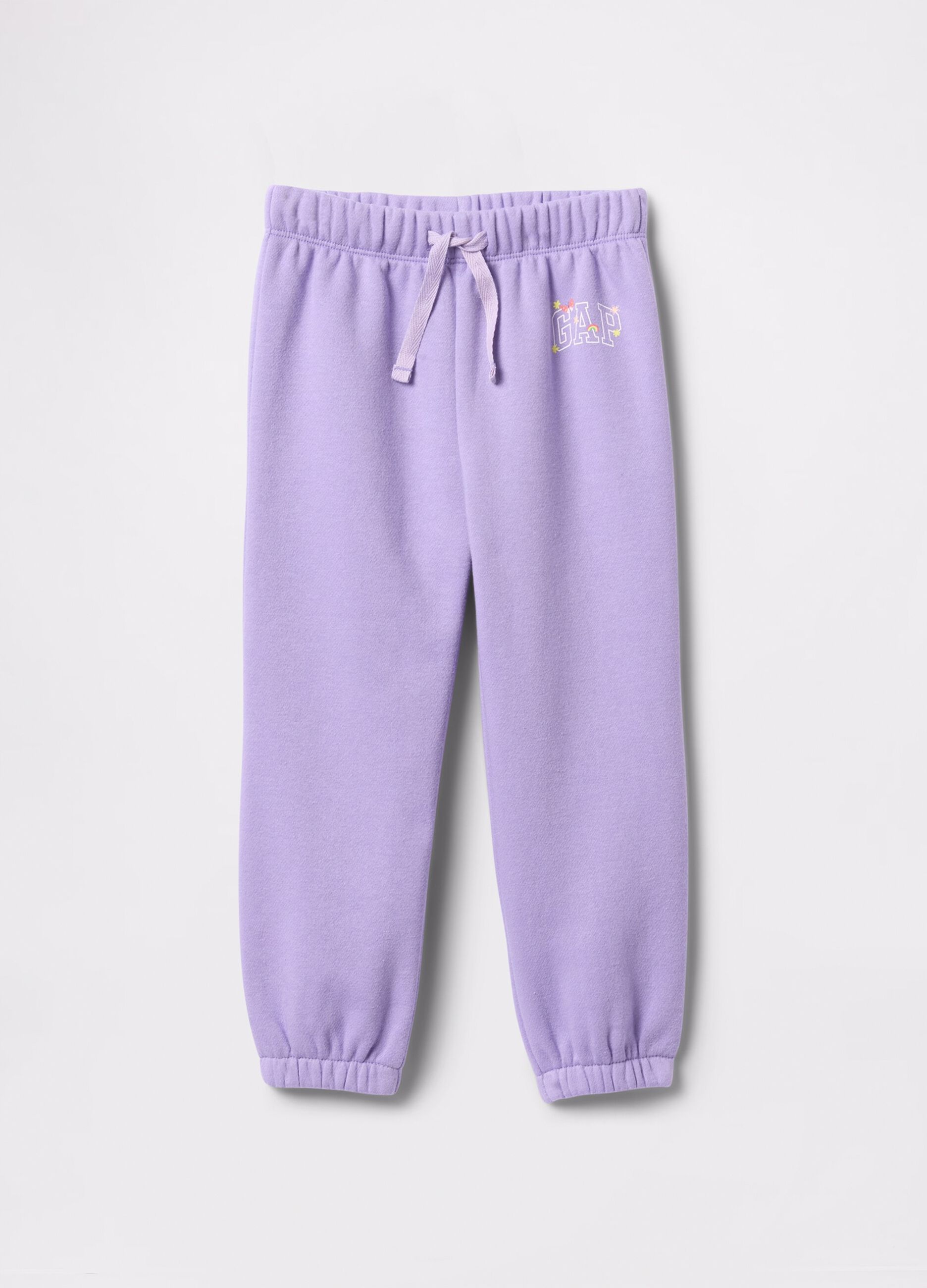 Joggers viola con coulisse e stampa logo