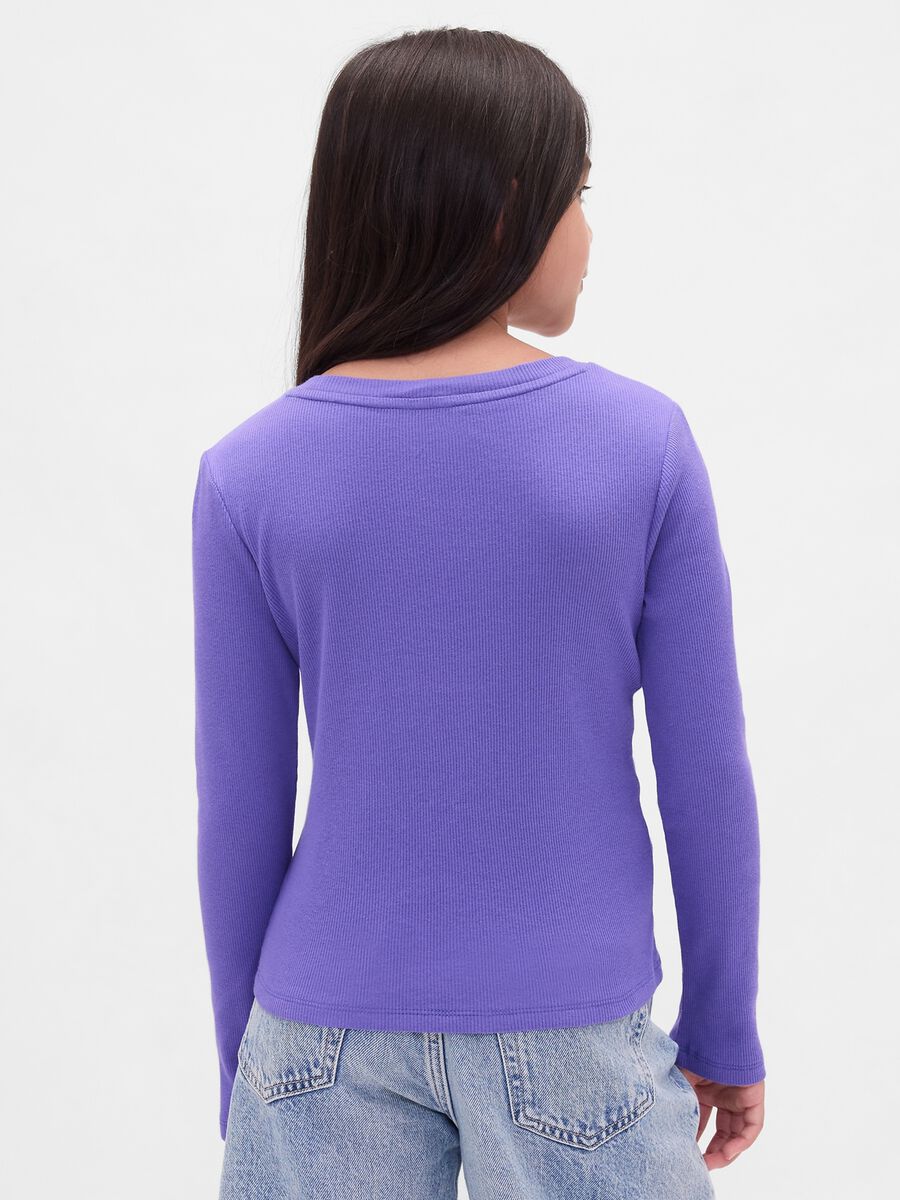 Purple Long-Sleeve Cotton T-Shirt Girl_1
