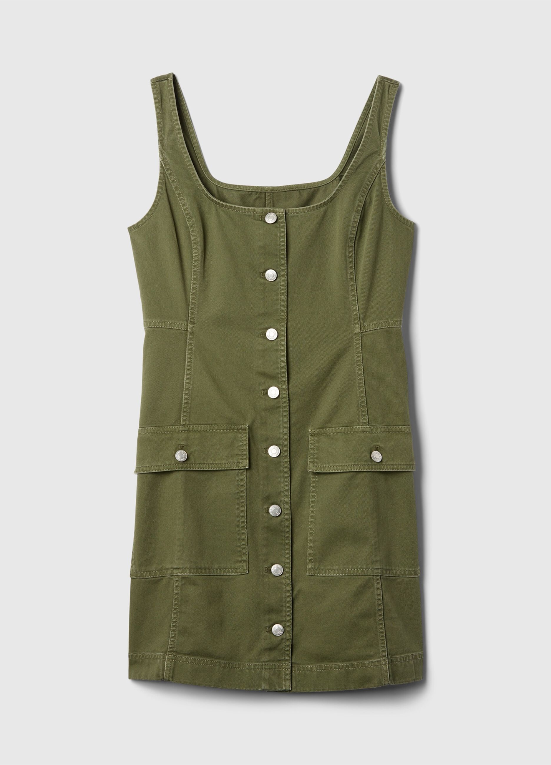 Short utility dress with buttons_5