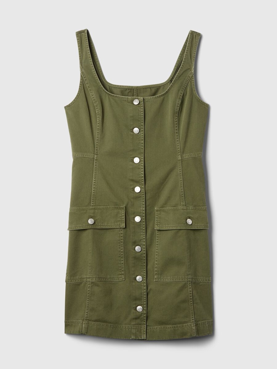 Vestito corto utility con bottoni Donna_5