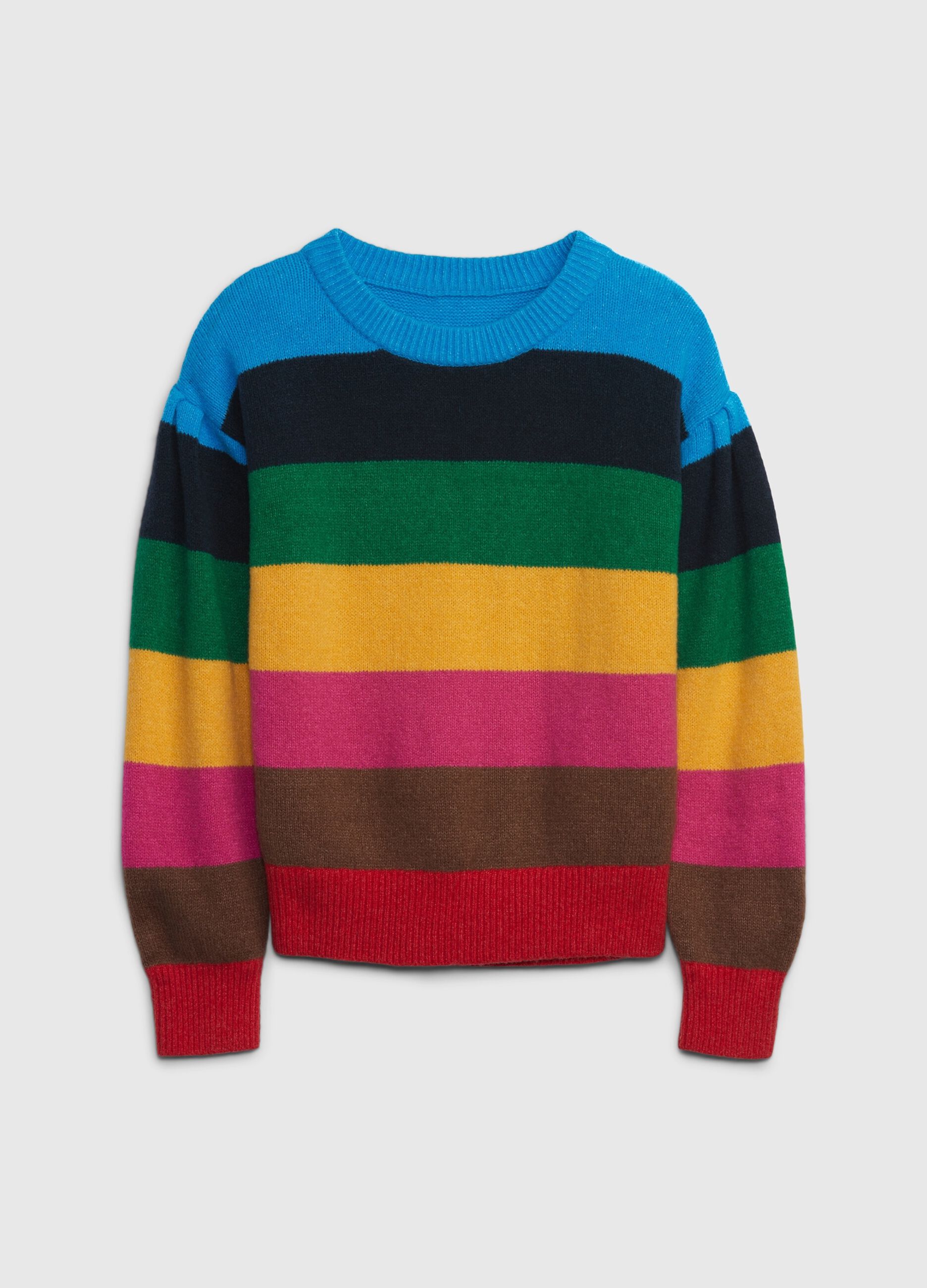 Pullover con maniche a sbuffo Happy Stripe