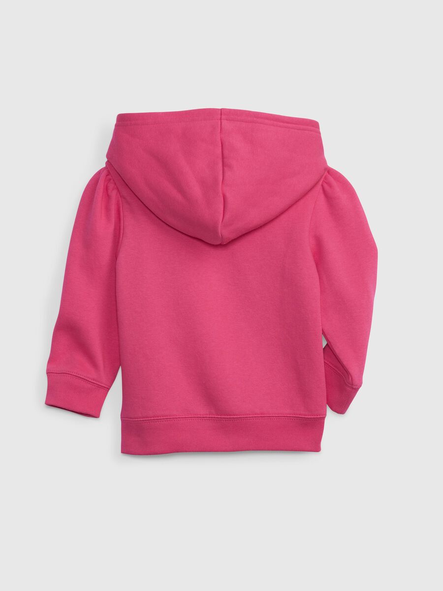 Sweatshirt with hood and logo patch Baby Girl_1