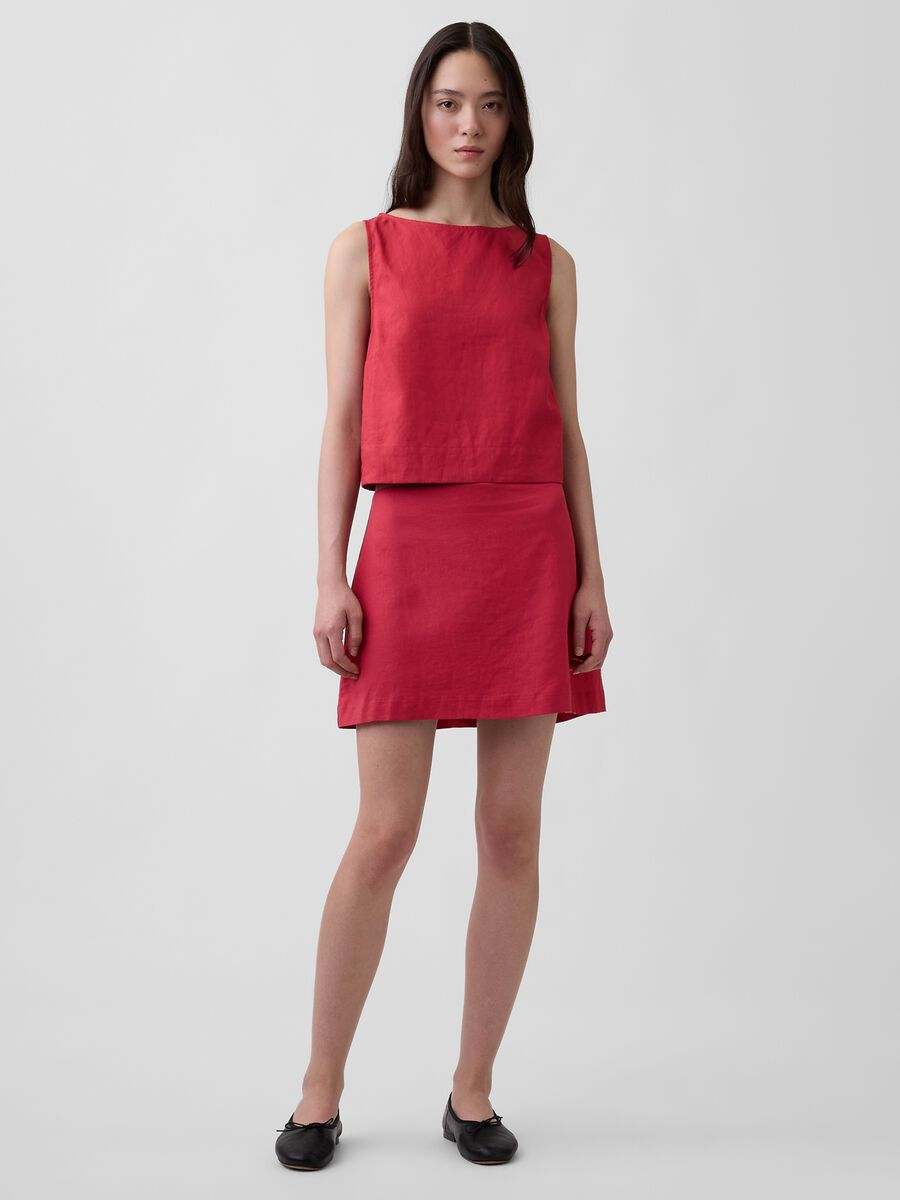 Tank top in misto lino Donna_2