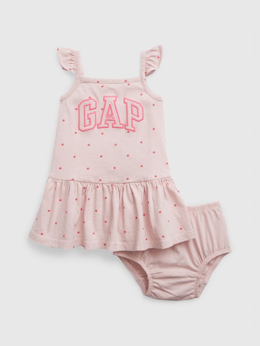 Dress with logo embroidery and culottes set Newborn_0