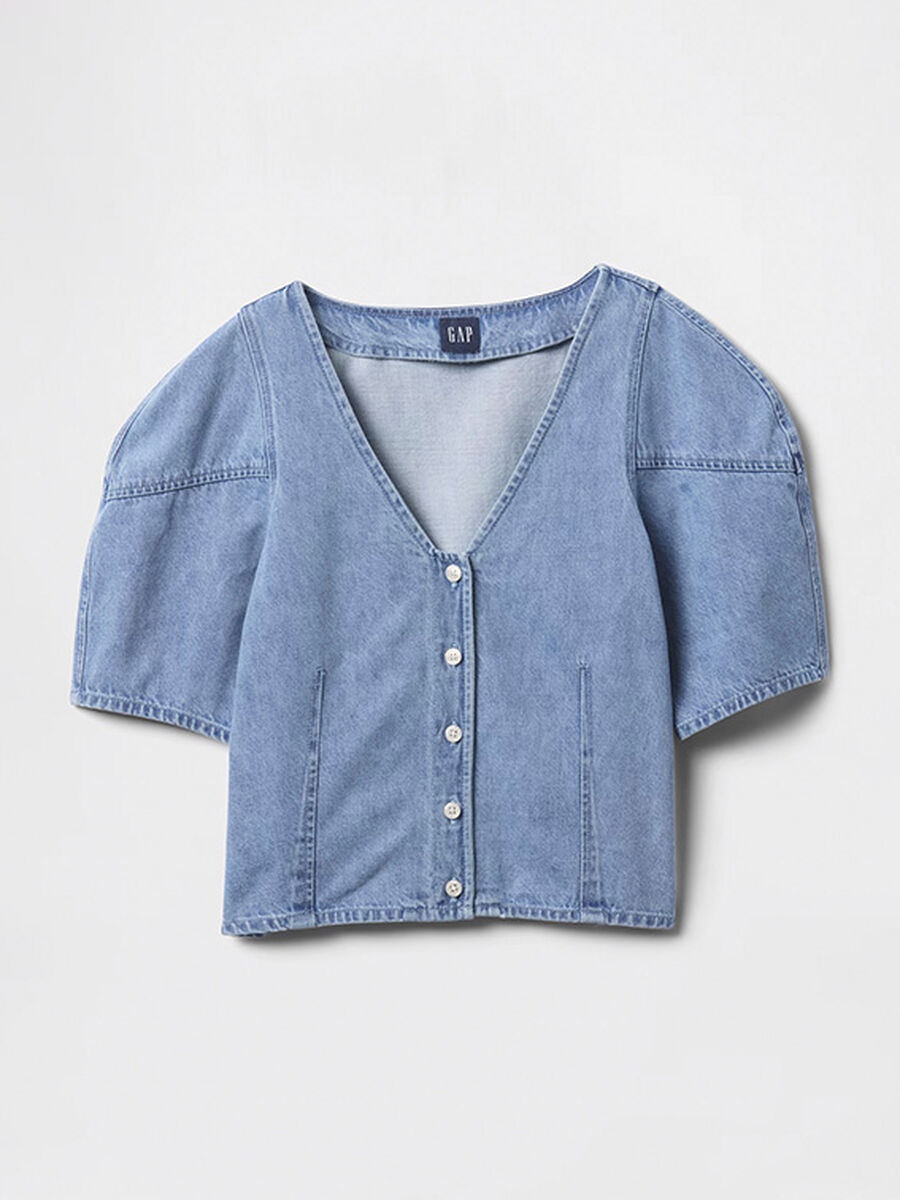 Blusa denim in puro cotone  Donna_4