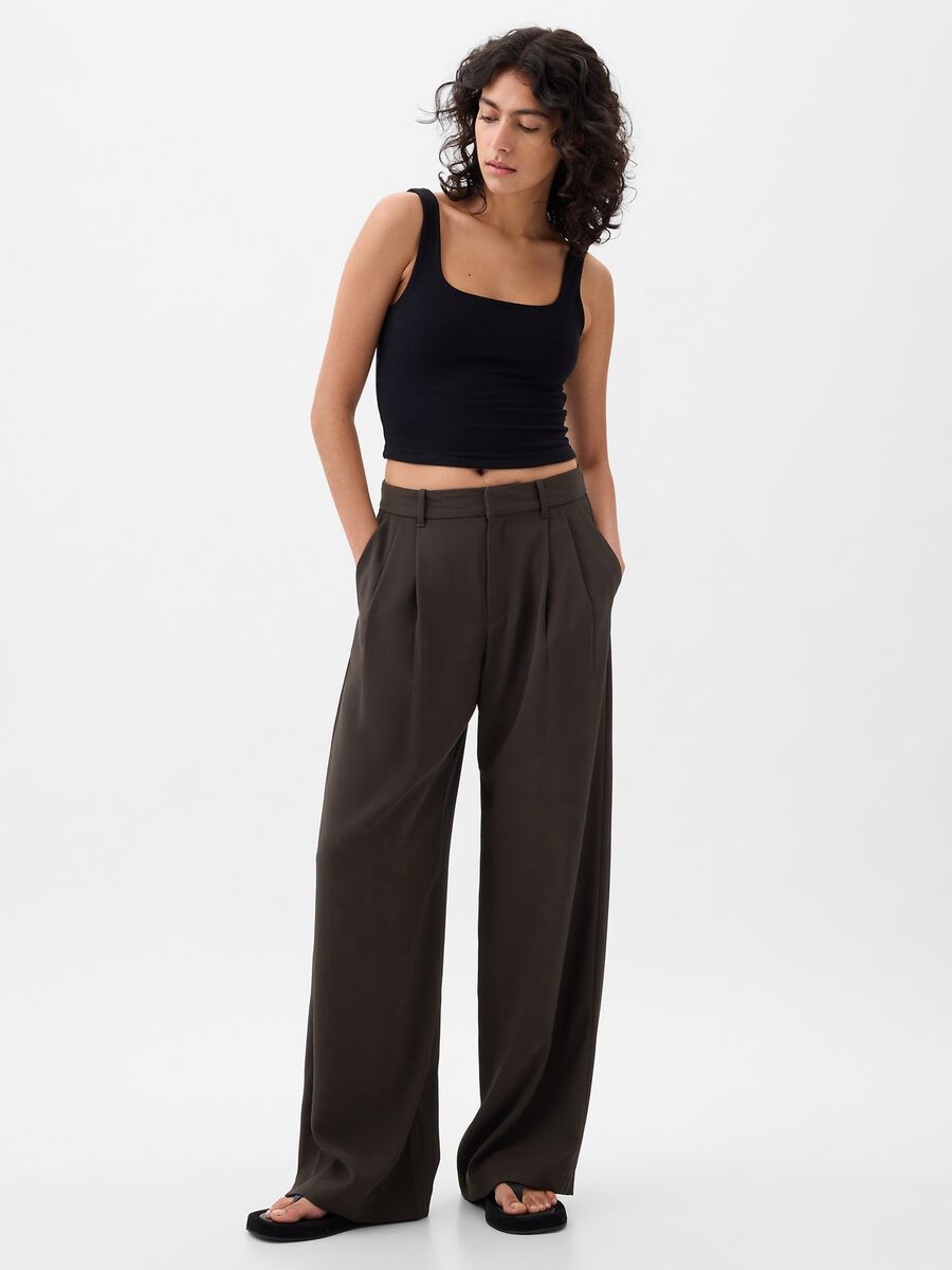 Pantalone a gamba larga con pinces Donna_6