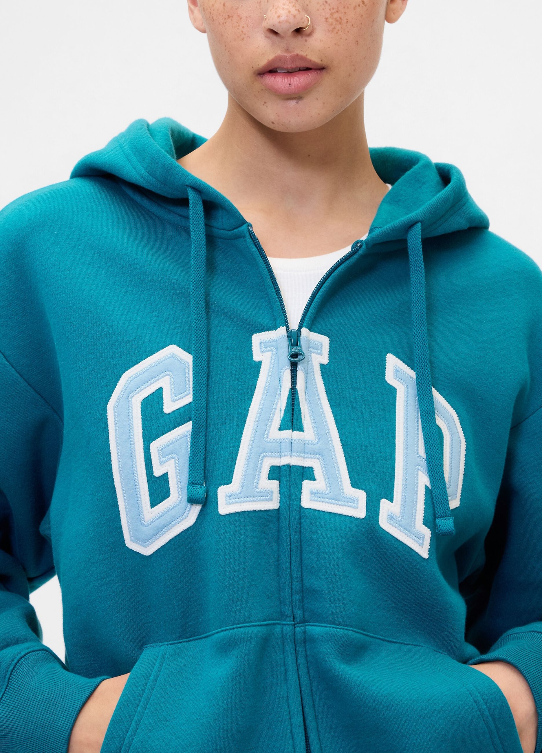 Blue Hoodie with Full Zip_3