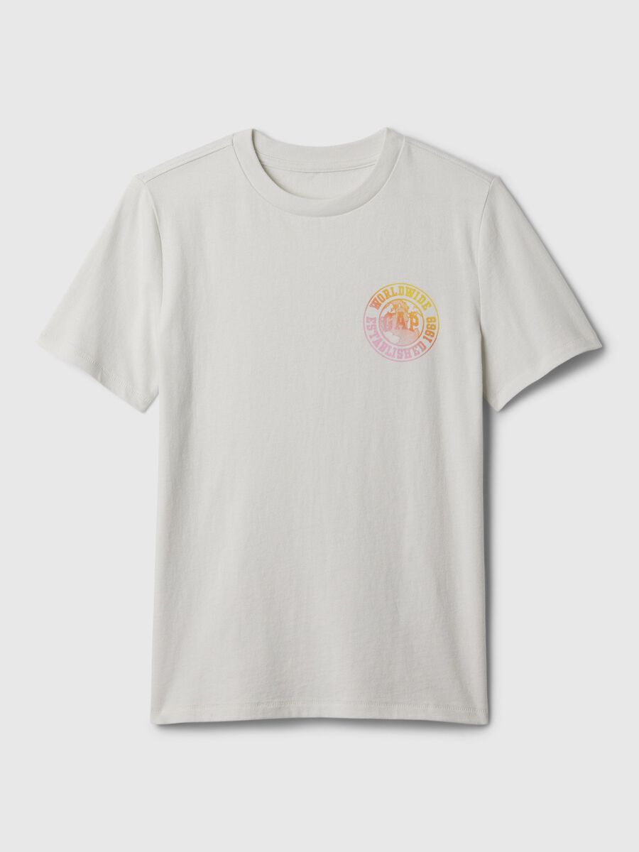 T-shirt in cotone con stampa logo Bambino_0