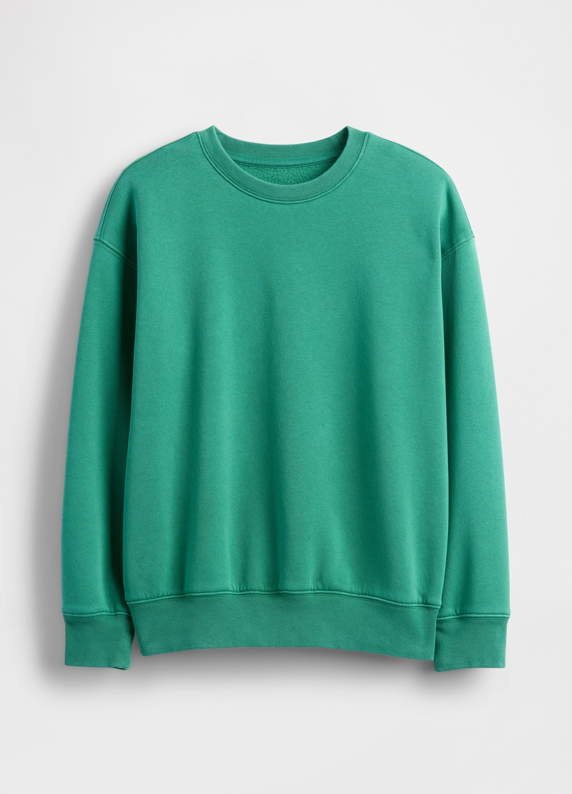 Felpa verde girocollo in cotone