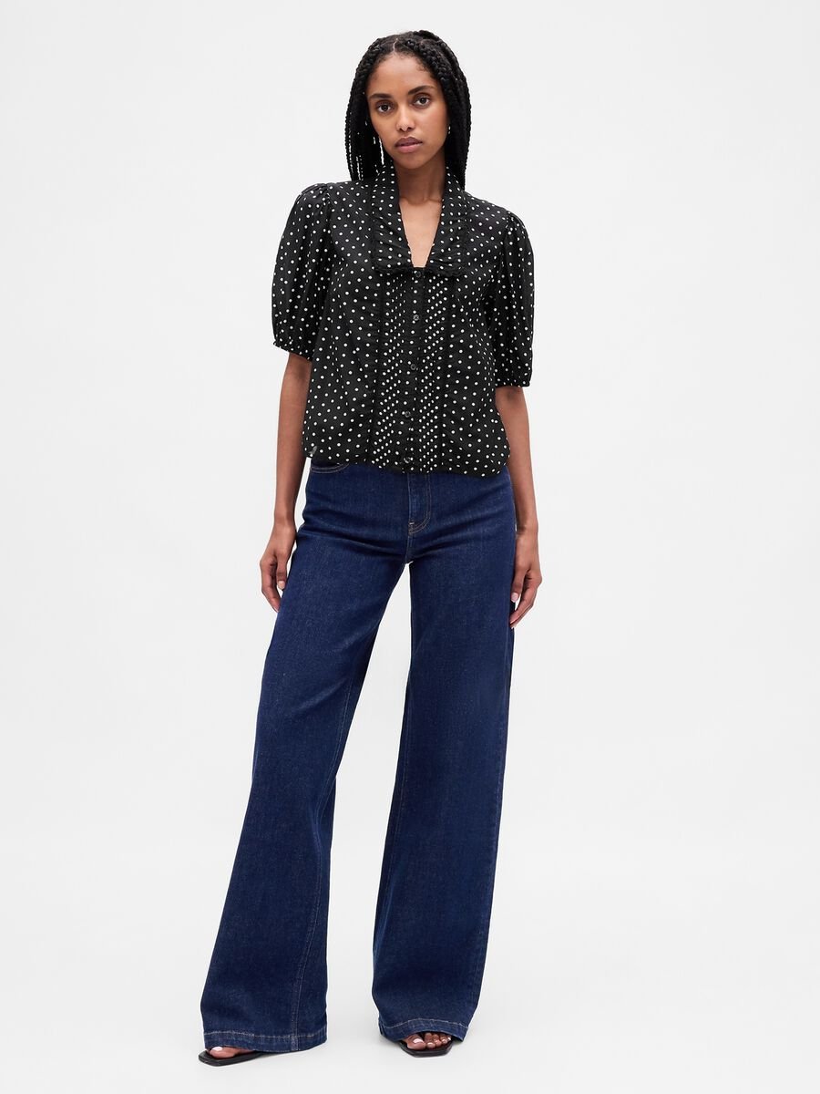 Camicia nera a pois Donna_1