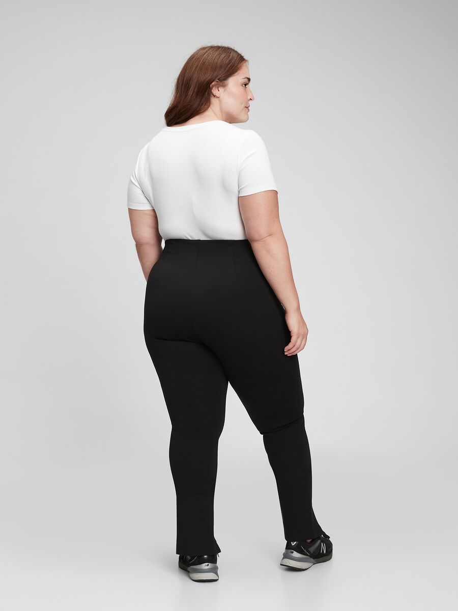 Stretch leggings with splits Woman_3