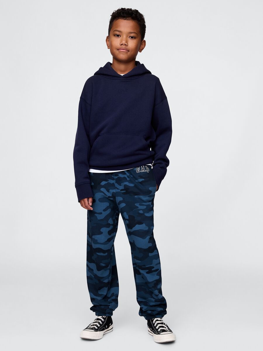 Multicolour cotton blend slim fit camouflage trousers Boy_0