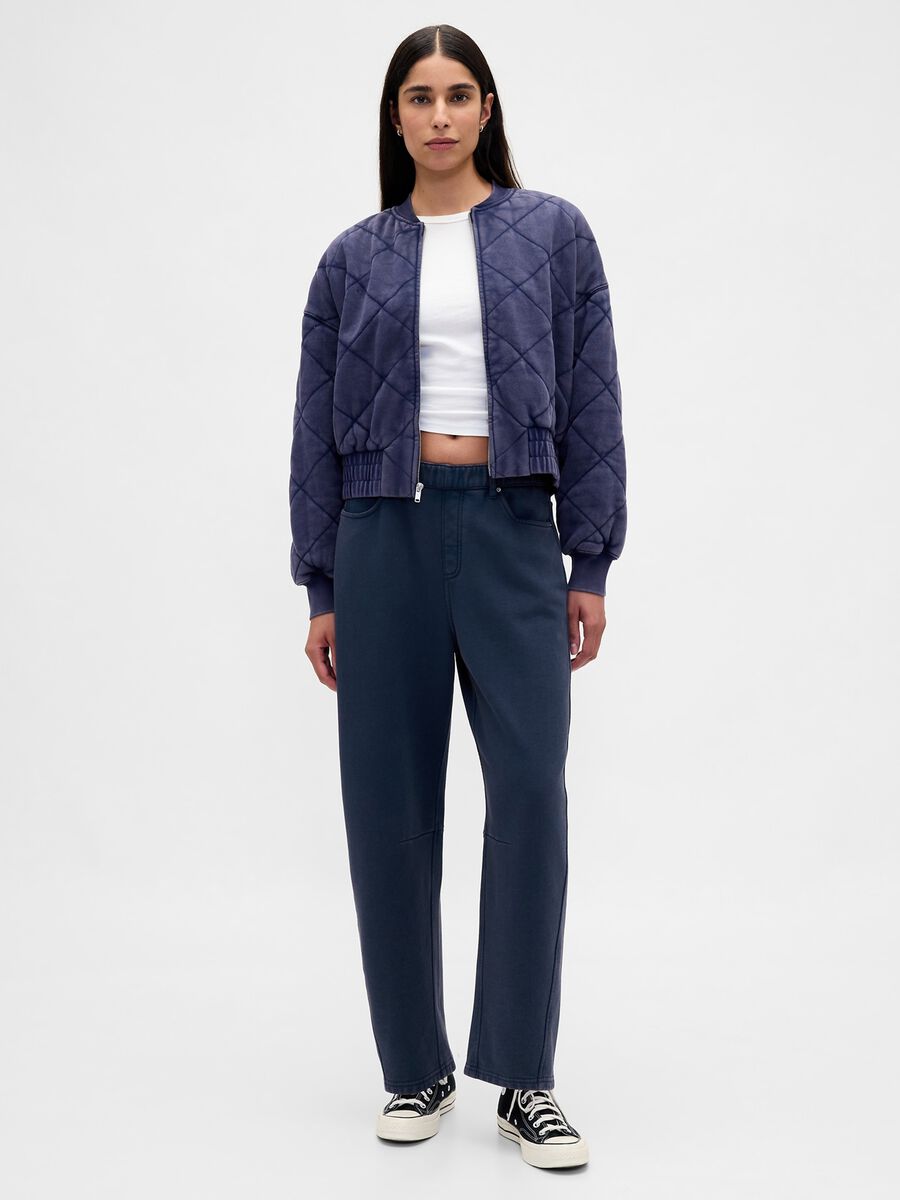 Pantaloni in misto cotone a gamba larga Donna_0