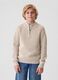 Pullover mock neck con mezza zip_0