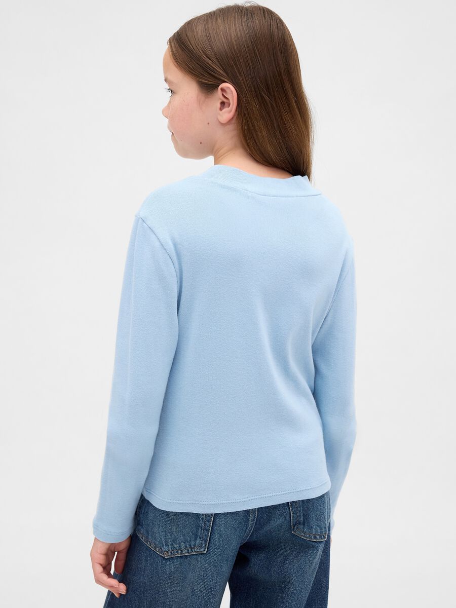 Light blue cotton long sleeve shirt Girl_1
