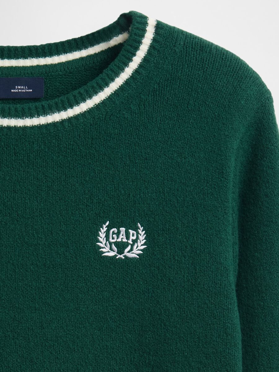 Green Crew Neck Sweater Woman_4