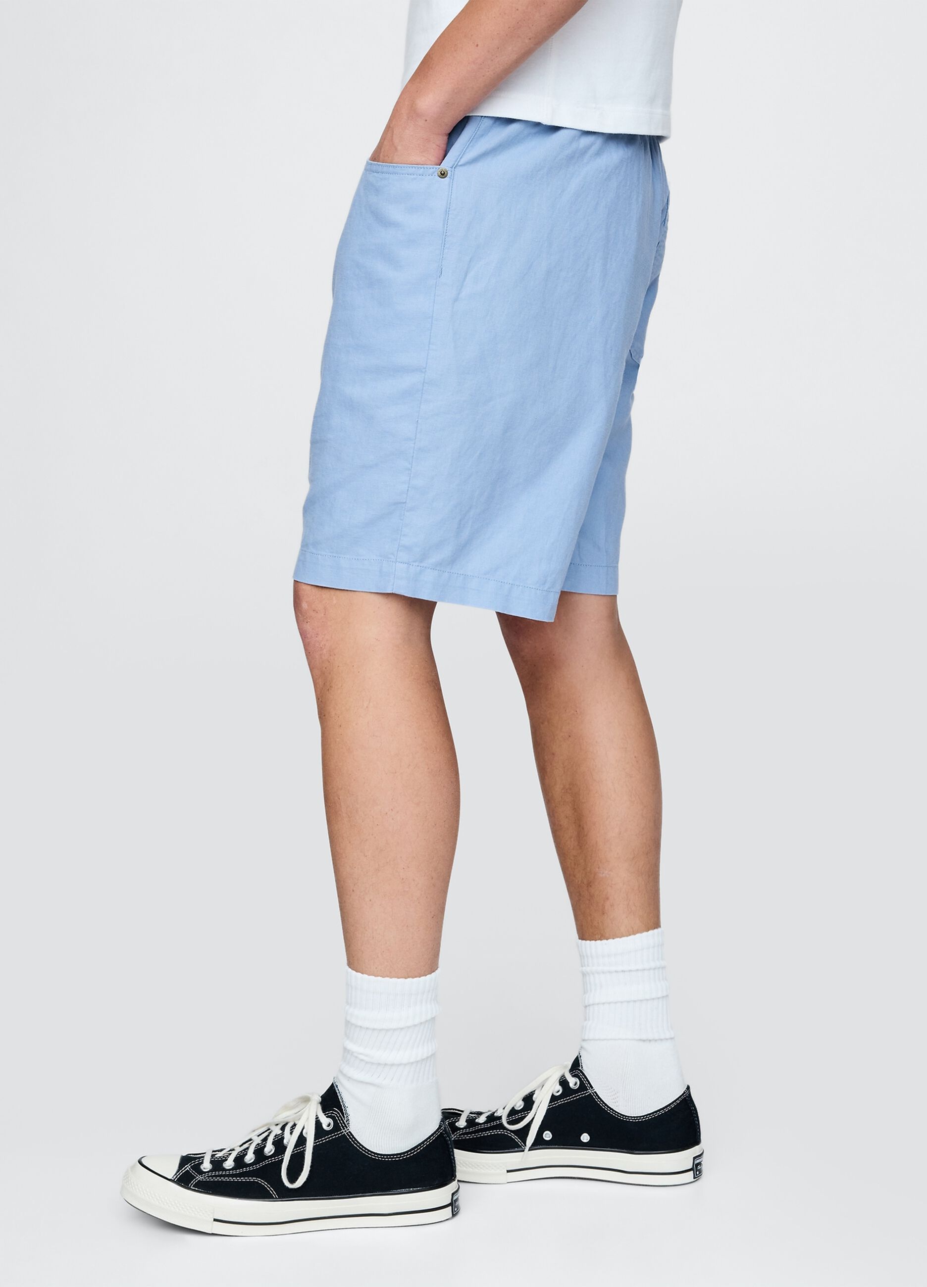 Shorts azzurri in lino e cotone Gap_3