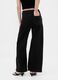Pantaloni neri wide leg in cotone elasticizzato_2