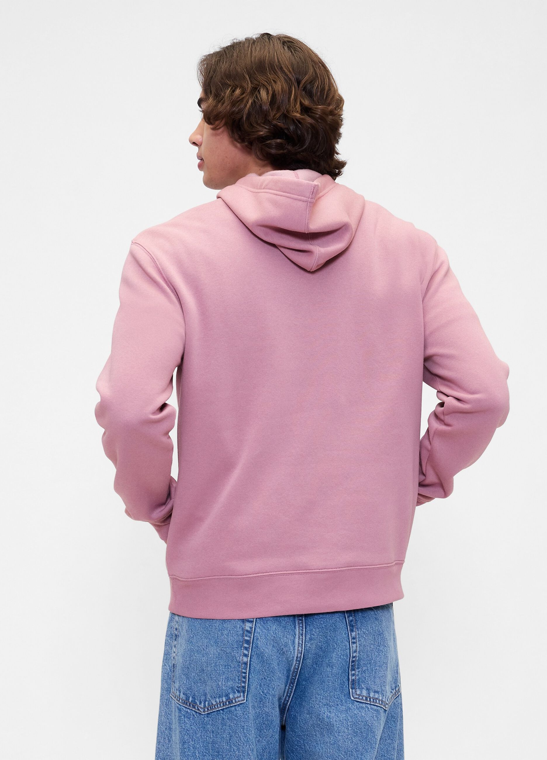 Felpa rosa con cappuccio e logo_2