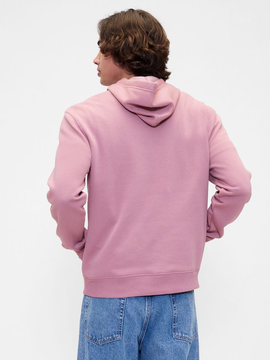 Felpa rosa con cappuccio e logo Uomo_2