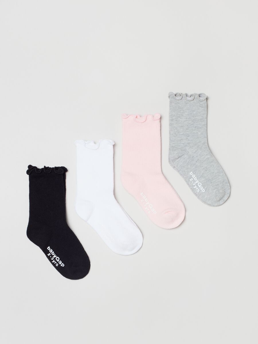 Four-pair pack of socks with scalloped trim Newborn Boy_0