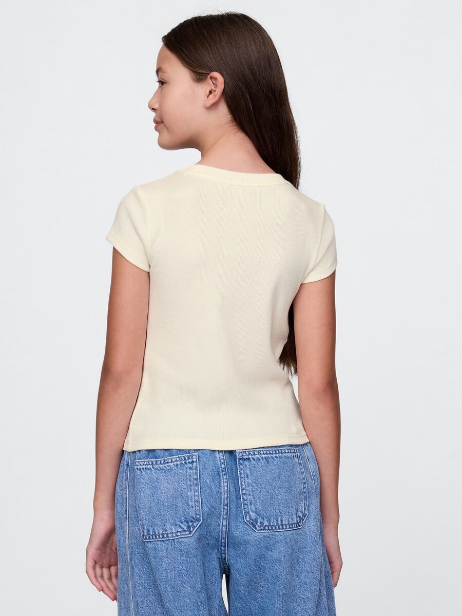 T-shirt a maniche corte in cotone crema GAP Kids Bambina_1