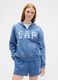 Felpa blu con cappuccio e zip_0