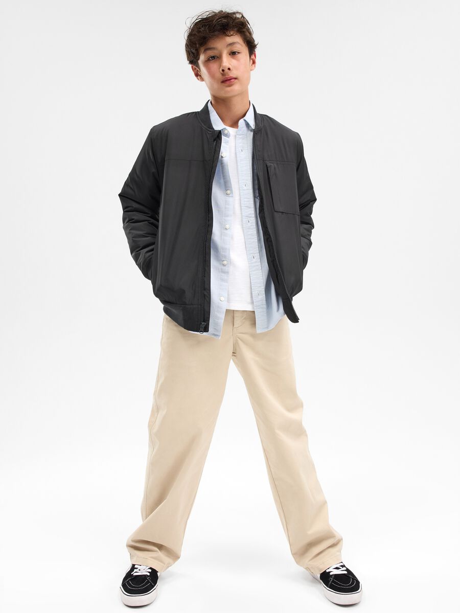 Full-zip, solid colour, bomber jacket Boy_0