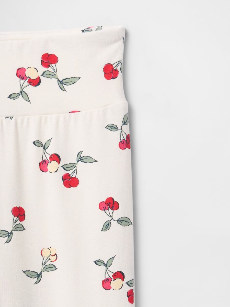 Pantaloni a zampa fantasia fiori su fondo bianco Girl_4
