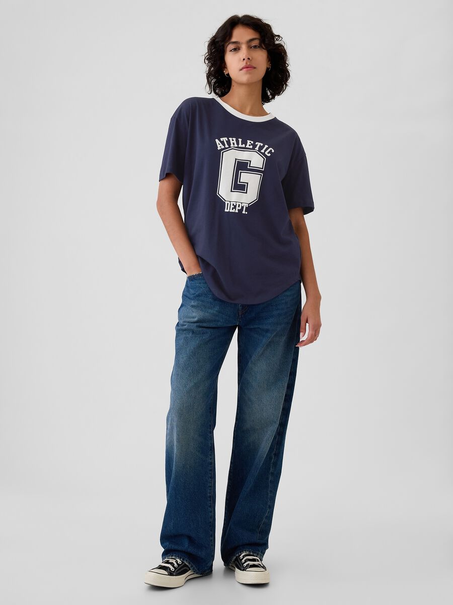 T-shirt in cotone bio stampa logo Athletic Dept. Donna_1
