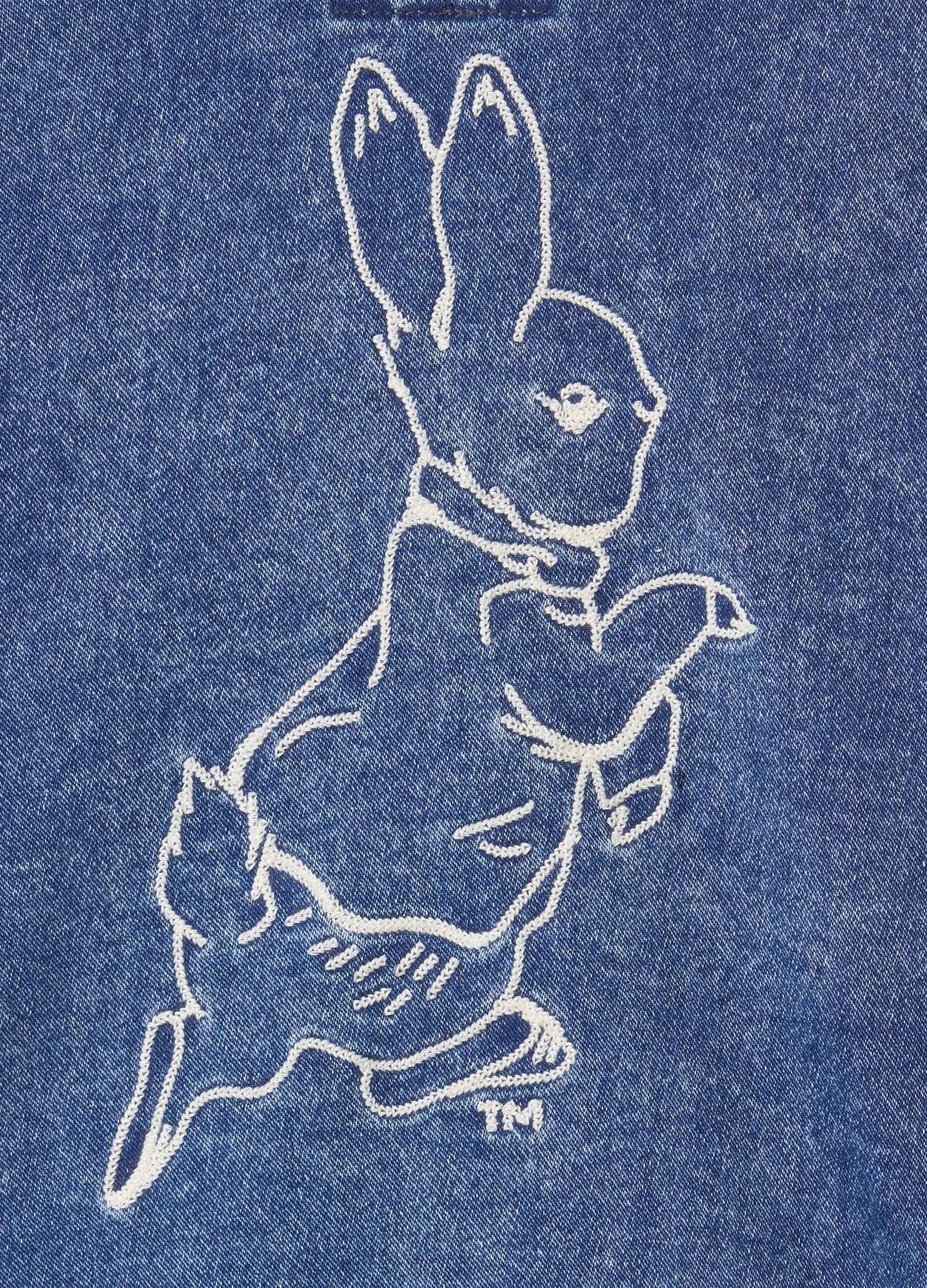 Giacca blu denim con ricamo Peter Rabbit_3