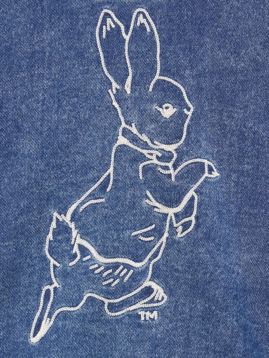 Giacca blu denim con ricamo Peter Rabbit Newborn Boy_3