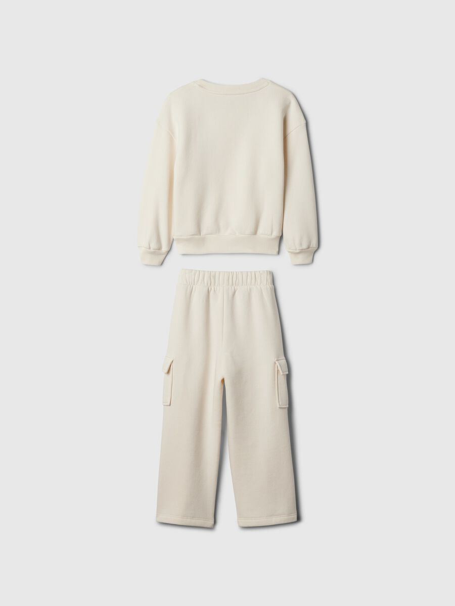 Jogging set in felpa con stampa logo e orsetto Bimba_1