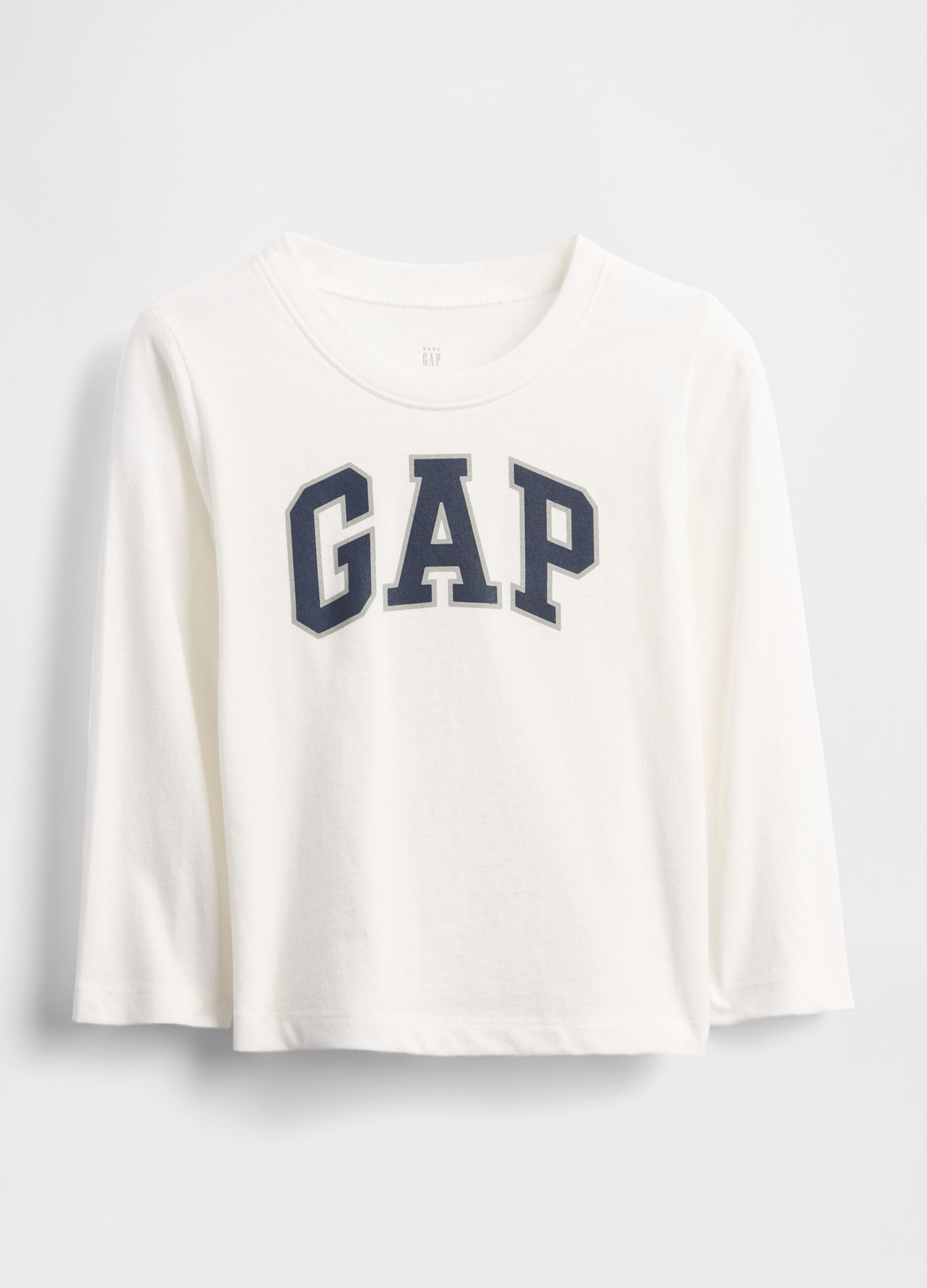 T-shirt bianca a maniche lunghe in cotone
