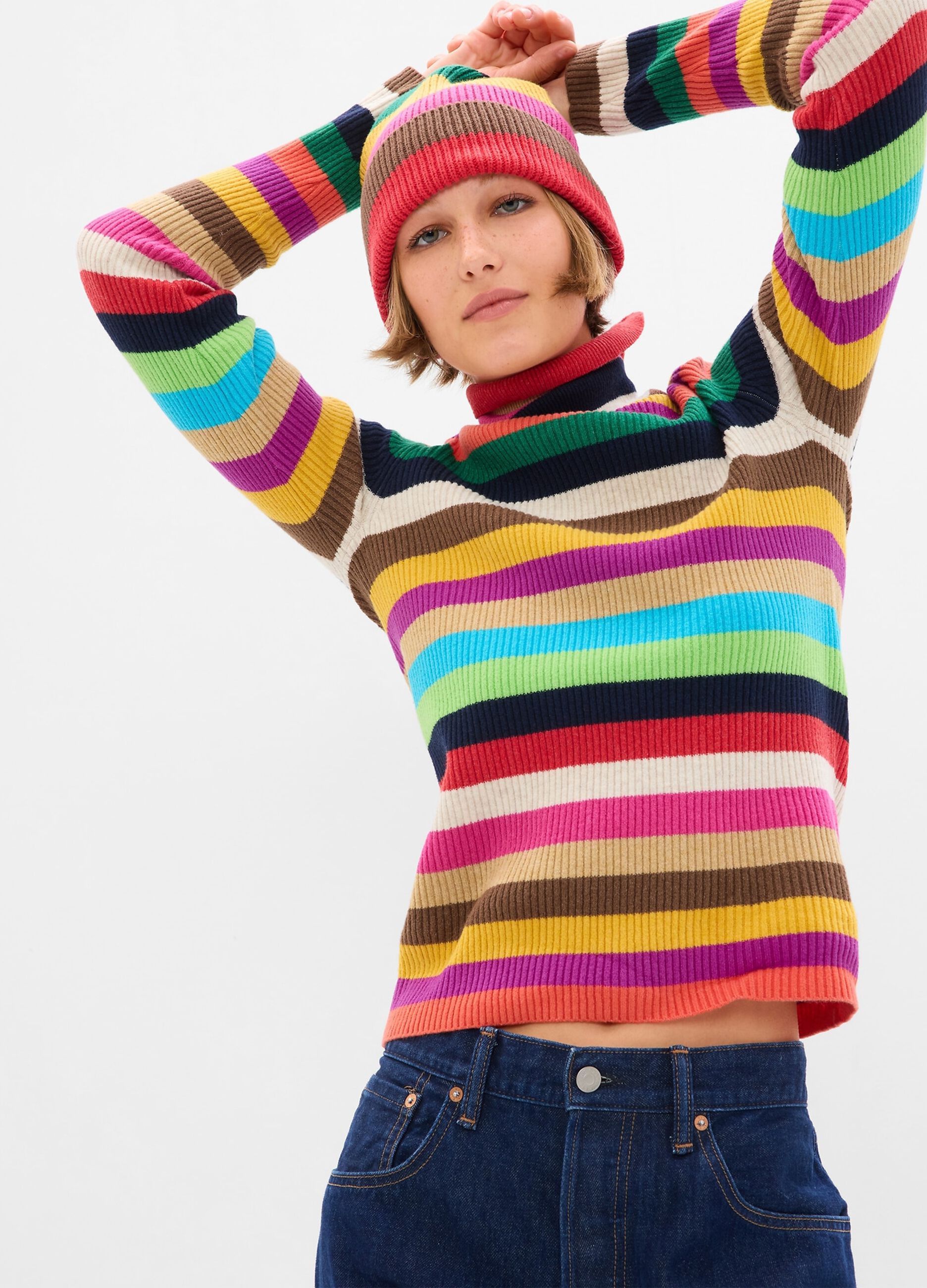 Happy Stripe patterned turtleneck_2