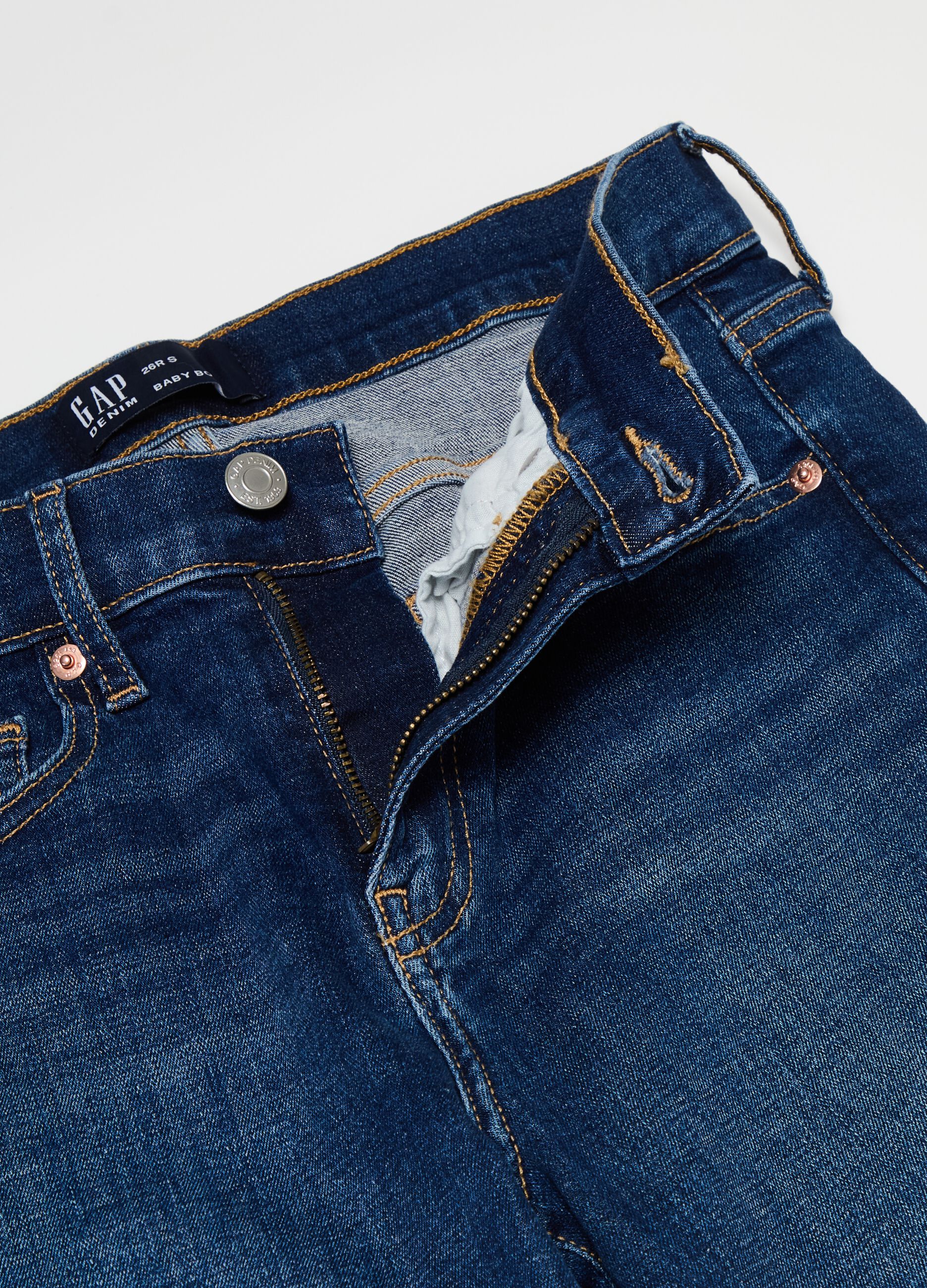 Jeans bootcut flare fit a vita alta_5