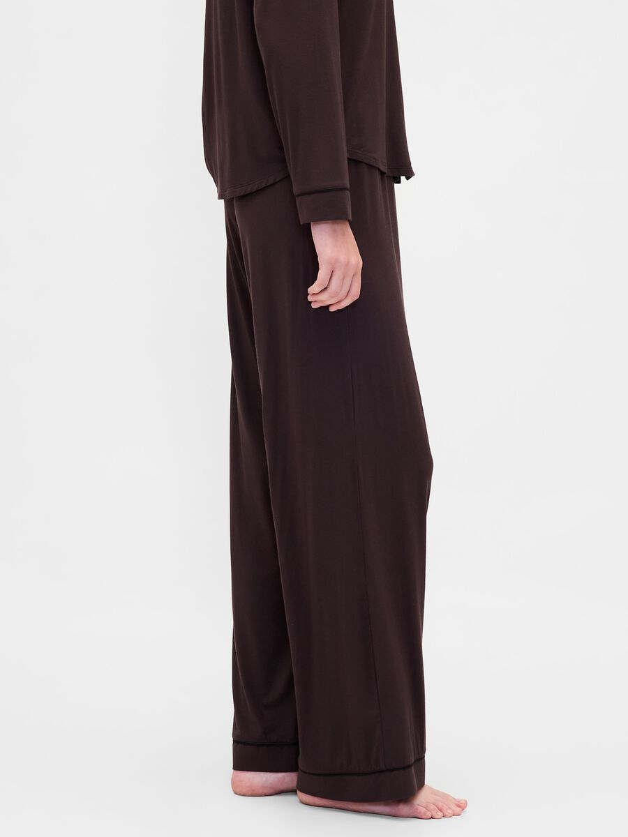 Brown Pyjama in Stretch Modal Fabric Woman_3