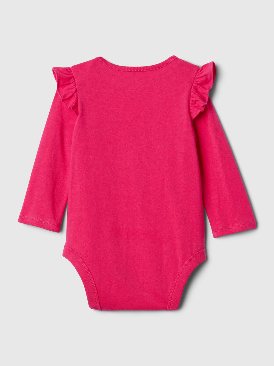 Cotton bodysuit with logo embroidery and frills Newborn Boy_1