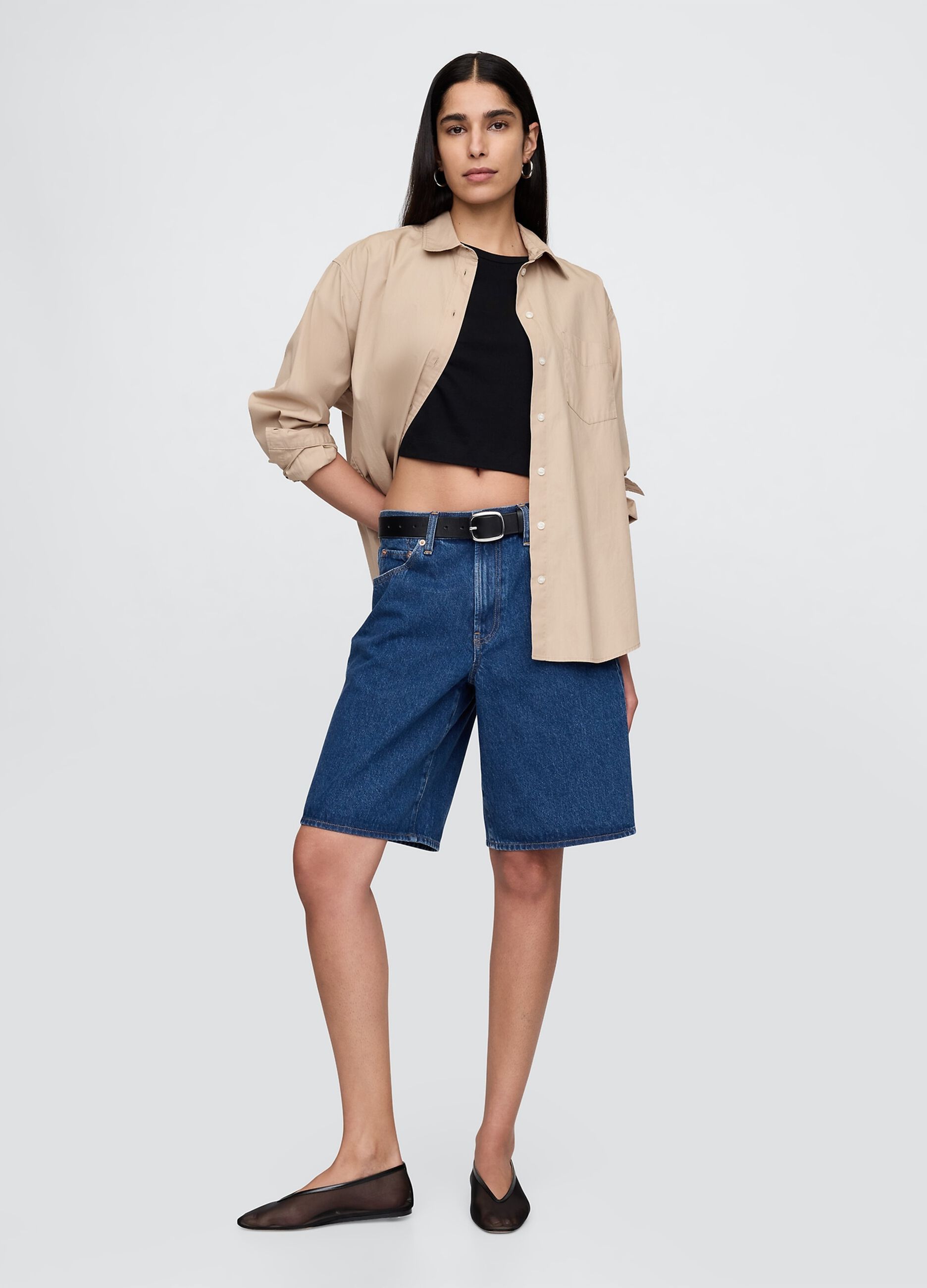 Pantaloncini in denim blu