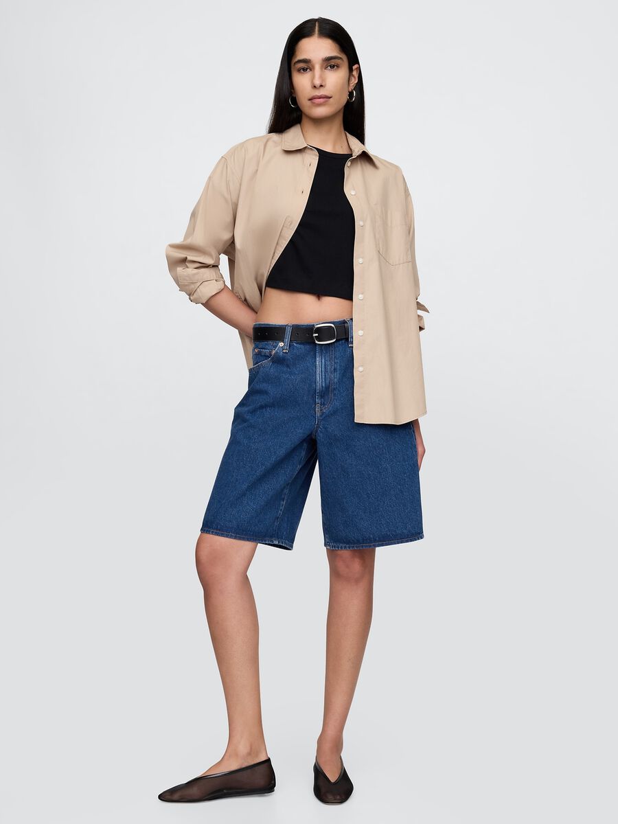 Pantaloncini in denim blu Donna_0