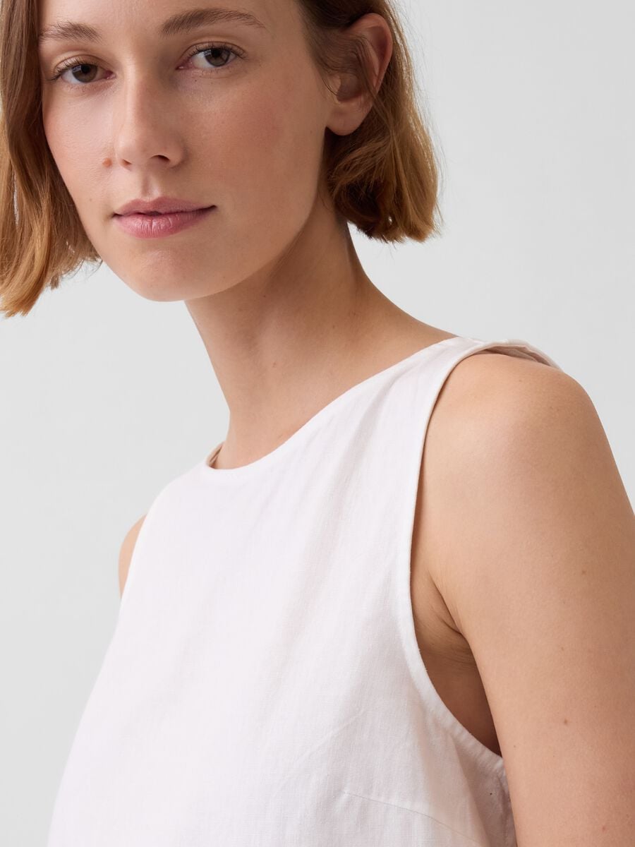 Tank top in misto lino Donna_2
