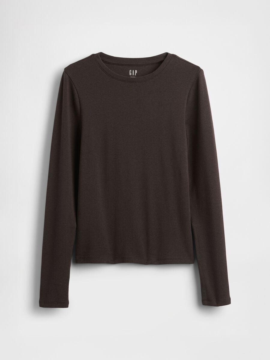 Brown long sleeve stretchy top Woman_3