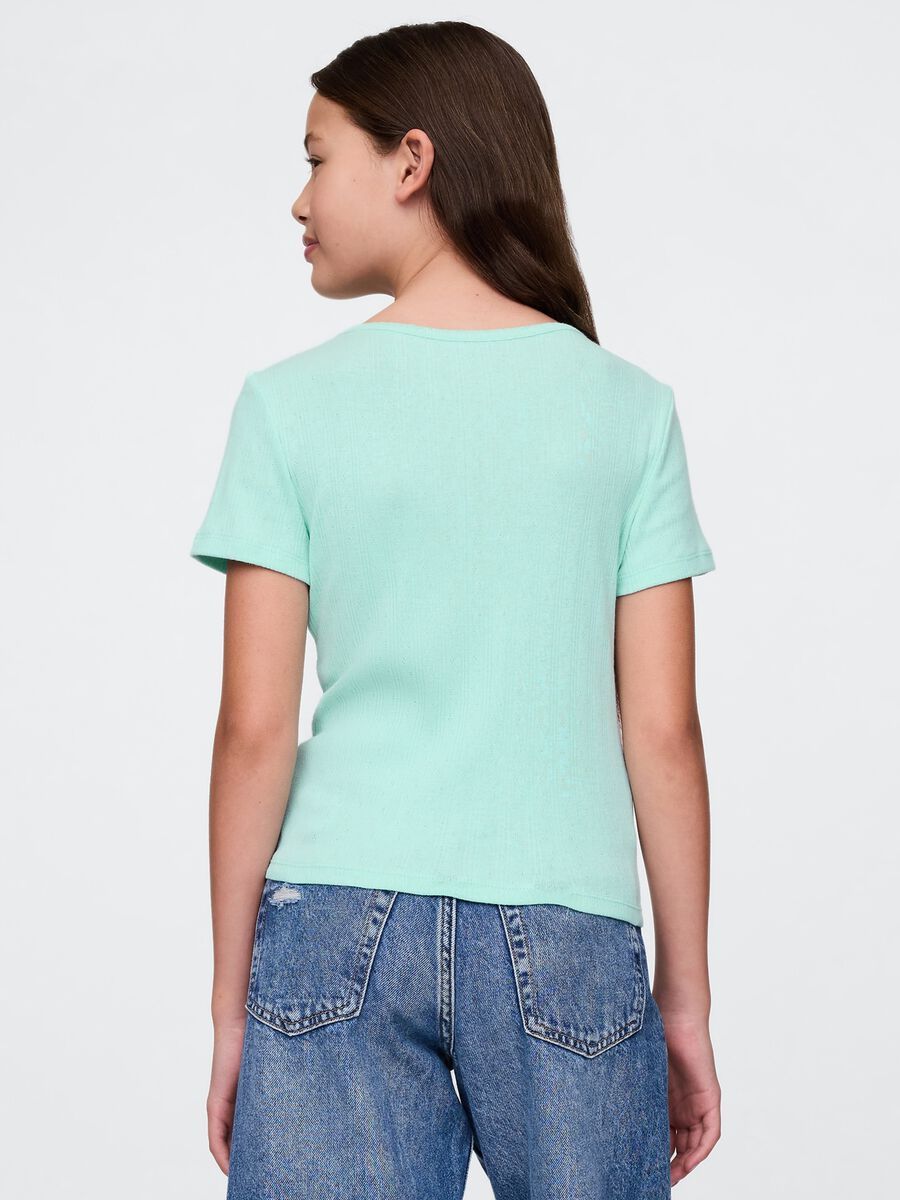 Maglietta verde chiaro a costine Girl_1